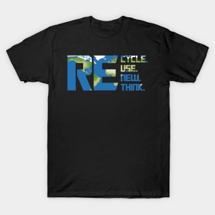 Recycle Reuse Renew Rethink For Earth Day Recycling Earth Plan Texture 2023 T-Shirt